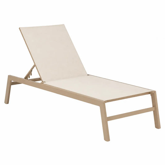 Aluminium Sonnenliege Beige Verstellbar