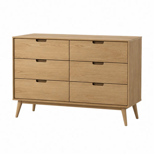 Kommode mit 6 Schubladen aus Holz 120x40x80 cm