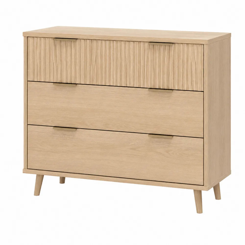 Kommode aus Eichenholz mit 3 Schubladen, 80x40x90cm
