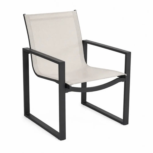 Gartenstuhl aus Aluminium mit Textilgewebe Beige